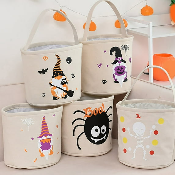 Cheers US Halloween Tote Bag (Trick or Treat Pumpkin) Reusable Canvas Bag for Trick or Treating, Grocery Shopping and More