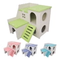 thumbnail image 1 of Cheers.US Hamster Hideout House with Ladder Ventilated Design Double Layers Hedgehog Chinchilla Villa Living Hut Pet Supplies,Ventilated, Eco-friendly, Stable Structure, 1 of 7