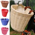 thumbnail image 1 of Cheers.US Handlebar Bike Basket Rattan Storage Pounch Waterproof with Leather Straps Bicycle Removable Front Handlebar Basket Carrier Bicycle Accessory, 1 of 7