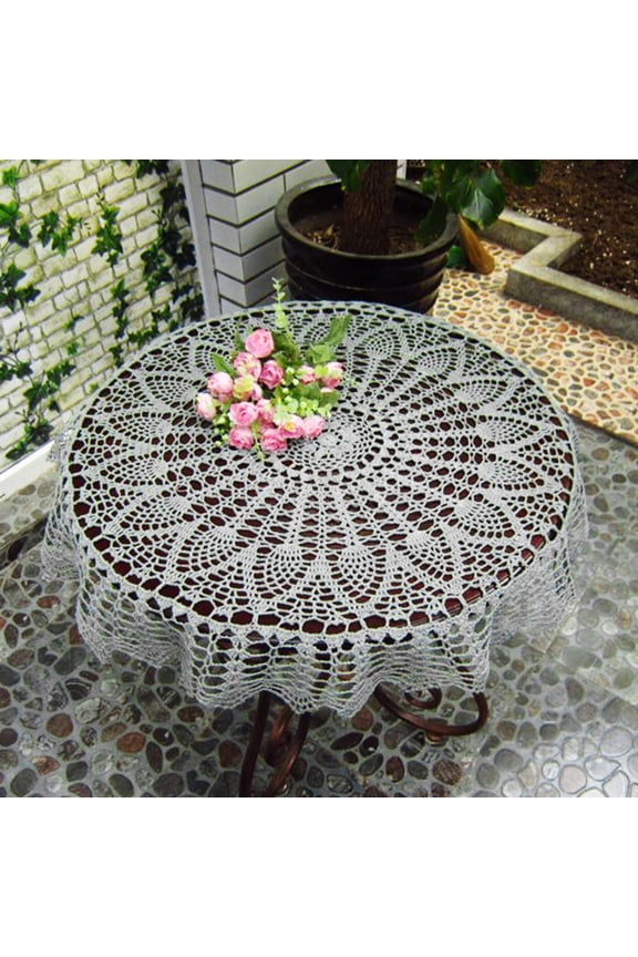Handmade Crochet Cotton Tablecloth Round Crochet Tablecloths Cover