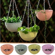 Cheers.US Hanging Planter with Drainer Plug,Self-Watering Indoor,Outdoor and Flower Hanging Pots with Chain,Dual Pot Drain Design,Succulent Planters with Hangers,Large Baskets