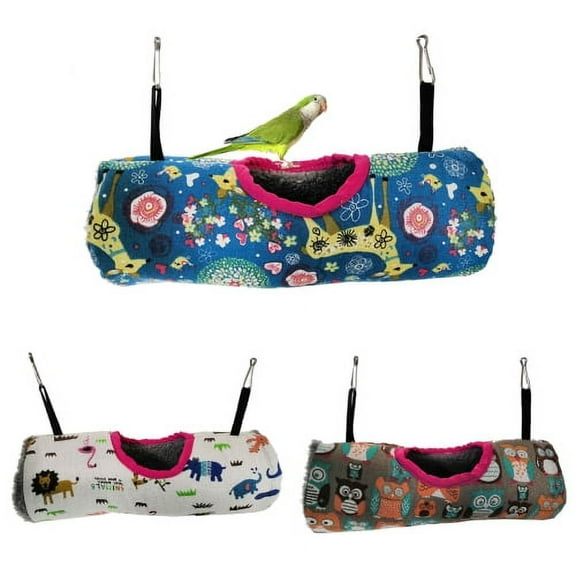 Cheers.US Hanging Tunnel Hammock for Small Animals - Warm Plush Hammock Cage for Guinea-Pig Hamster Ferret - Hideout Swing Pet Hammock for Playing Sleeping