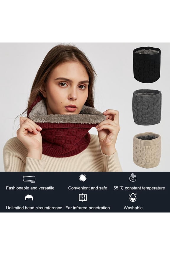 Heated Fleece Balaclava Face Mask, Winter Neck Gaiter Unisex Autumn Winter Soft Washable USB Charging Heating Scarf Bike Neck Warmer