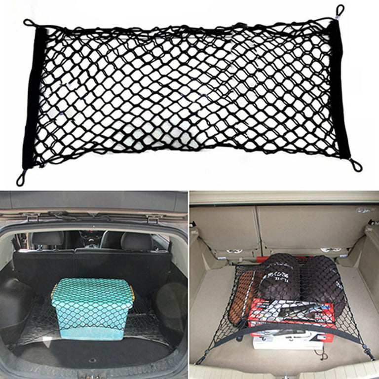 Cheers.US Heavy Duty Cargo Net, Universal Truck Bed Net with 4 Hooks,  Elastic Storage Mesh Net Organizer Compatible for Pickup Truck 