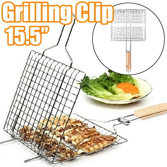 Cheers.US Heavy Duty Wooden Handle Stainless Steel Grill Basket