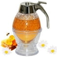thumbnail image 1 of Cheers.US Honey Dispenser No - Maple Syrup Dispenser Glass - Beautiful Honey Comb Shaped Honey Pot - Honey Jar with Stand, Great Bee Decor, 1 of 7
