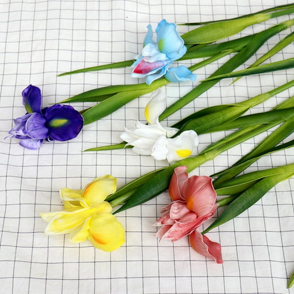 Cheers US Iris Flower | Flowers Artificial for Decoration | Wedding Bridal Home Kitchen Party Décor | Real Touch Long Stems | Real Looking Flower Arrangements