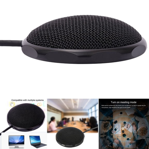 Cheers US K3 Omnidirectional Microphone Plug Play ABS Portable USB Desktop Condenser Pickup for Video Conference With 360 Degree Omnidirectional Pickup Built In Sound Card
