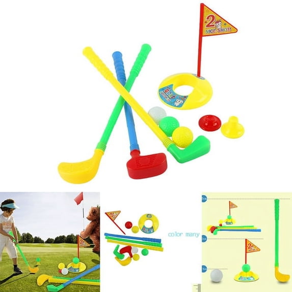 Cheers.US Kids Toys Set Golf Club Set Golfer Game Outdoor Sports Garden Summer Kids Toy Indoor Outdoor Games Sport Toys Kit for Kids Boys Girls Ages 3 4 5 6 7-12