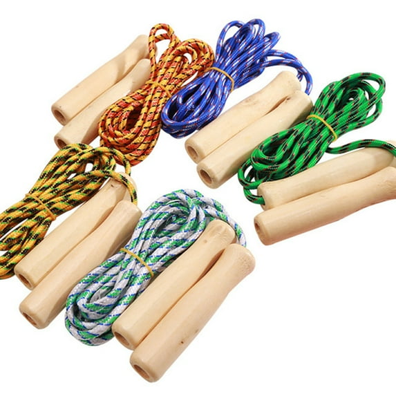 Cheers.US Kids Wooden Skipping Rope Children Exercise Jumping Game Fitness Boxing Gym