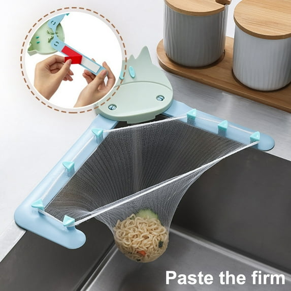 Cheers US Kitchen sink strainer Filter Sink Strainer Bag sink net Sink Fine Net Mesh Bag Hanging Net Drain Basket Leftovers Soup Sink Garbage Storage Rack Holder with 100 Pcs filters