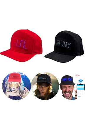 LED Hats,LED Caps Display Message Bluetooth Editable Cool Hat for Party