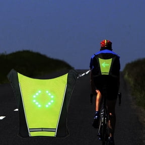Cheers.US LED Turn Signal Safety Vest with Direction Indicator USB Charging & Adjustable Bike Pack Accessory Guiding Light for Night Running Walking Cycling Gear - LED Glowing Reflective Backpack
