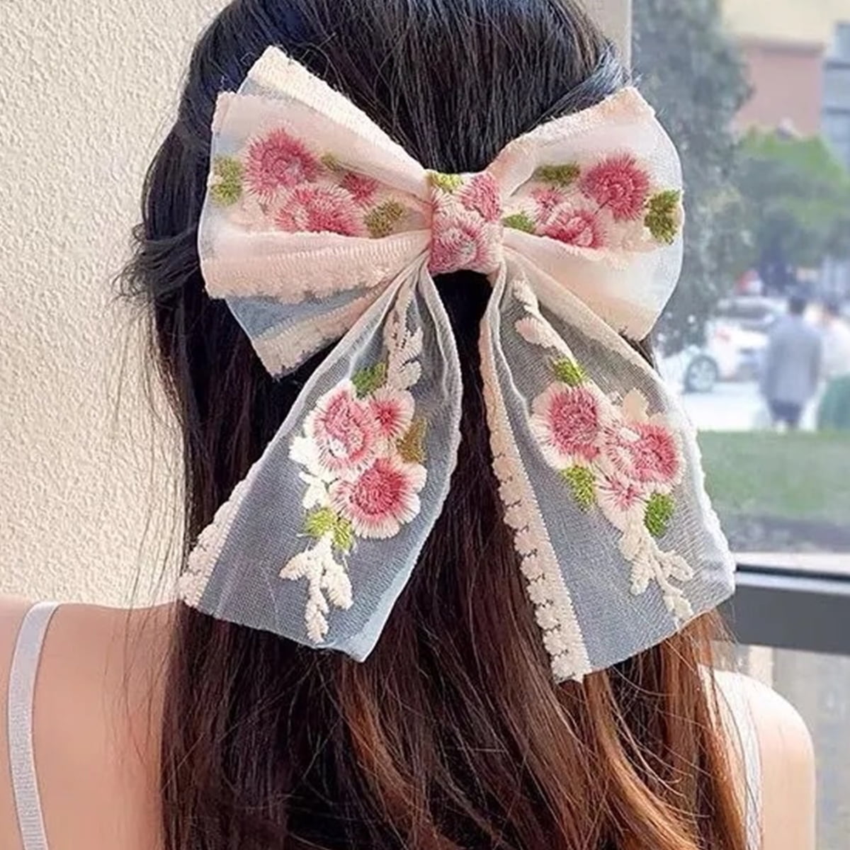 Cheers US Handmade Lace Bow Hair Clips, Korean-Style Flower 