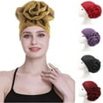 thumbnail image 1 of Cheers.US Ladies Flower Glitter Turban Hat Muslim Hijab Women Head Wrap Headwear Chemo Cap, 1 of 3