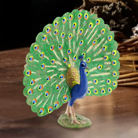 Cheers.US Lovely Peacock Figurine Life Peacock Toy Figure - Painted Model Toy Multifunctional Realistic Peacock Model Figure for Decoration