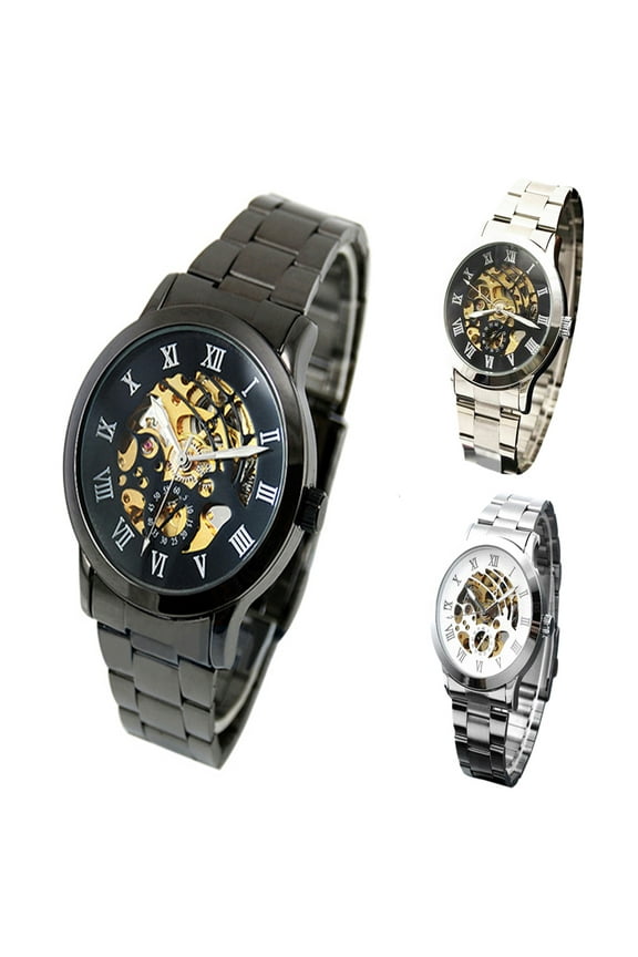 Luxury Men's Mechanical Skeleton Steel Automatic Luxury Sport Watch