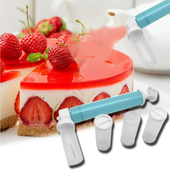 Cheers.US Manual Airbrush for Cake Glitter Decorating Tools, Durable and Easy to Clean DIY Cake Airbrush makeup kit with 4 Pcs Vial, Glitter Pump for Cakes, Cupcakes and Desserts Decorating
