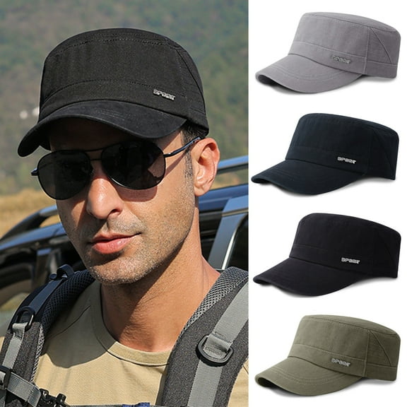 Cheers.US Men Cotton Army Cap Cadet Hat Trucker Dad Hat Military Flat Top Adjustable Classic Baseball Cap