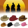 thumbnail image 1 of Cheers.US Men Summer Travel Sun Visor Pinch Front Wide Brim Casual Horse Riding Western Cowboy Hat Cap, 1 of 3