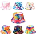thumbnail image 1 of Cheers.US Men and Women Sun Hat Tie-die Printed Reversible Double-sided Bucket Hats Fisherman Hat Sun Protection Packable for Summer Outdoor, 1 of 7