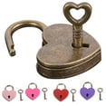 thumbnail image 1 of Cheers.US Metal Heart Shaped Drawer Suitcase Security Lock Padlock with Key, 1 of 7