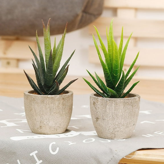 Cheers.US Mini Potted Artificial Succulent Plant Fake Small Bonsai Pot Home Garden Decor