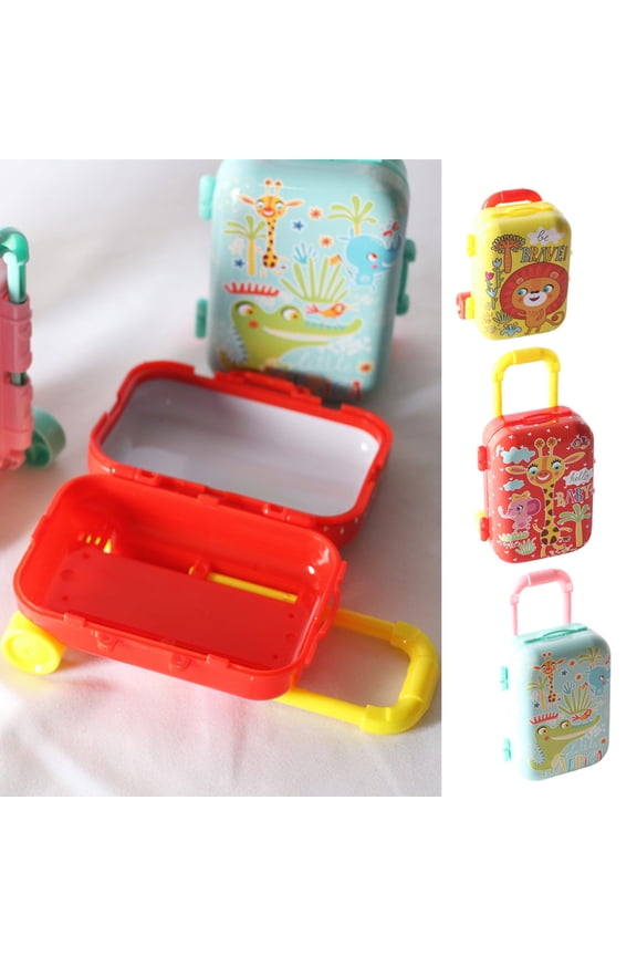 Mini Suitcase Travel Suitcase, Mini Size Trolley Case Luggage Simulation Rolling Scene simulation Suitcase Toy