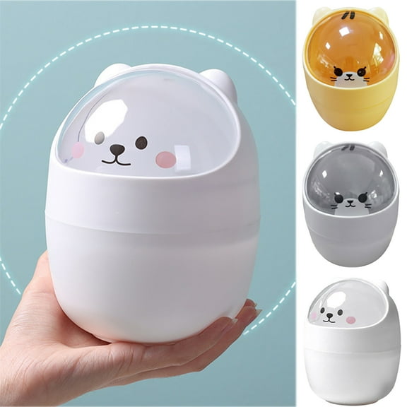 Cheers.US Mini Trash Can with Lid, Brushed Stainless Steel Small Tiny Mini Trash Bin Can, Countertop Trash Cans for Desk Car Office Kitchen, Swing Top Trash Bin&nbsp;