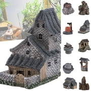 Cheers.US Miniature Fairy Garden Stone Houses, 6 Mini Cottage House Miniatures Decor Accessories Fairies Gardening Decoration Statues Kit For Outdoor Patio Micro Yard Bonsai Decal