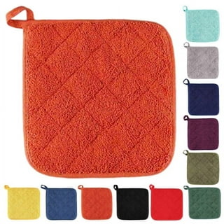 Zulay 3-Pack Pot Holders for Kitchen Heat Resistant Cotton - 7x7 Inch Hot  Pot Holder Set - Quilted Terry Cloth Potholders for Kitchens - Washable