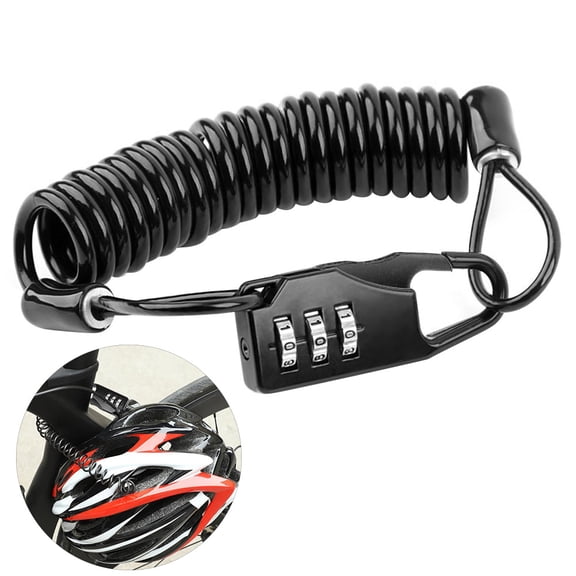 Cheers.US Motorcycle Helmet Lock Portable Bike Motorcycle Helmet Anti-Theft 4 Digit Combination Password Padlock Black