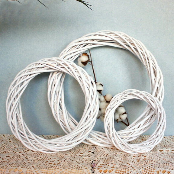 Cheers.US Natural Rattan Wreath Rustic DIY Wreath Crafts Base for Wreath Door Garland Wedding Party Home Decoration