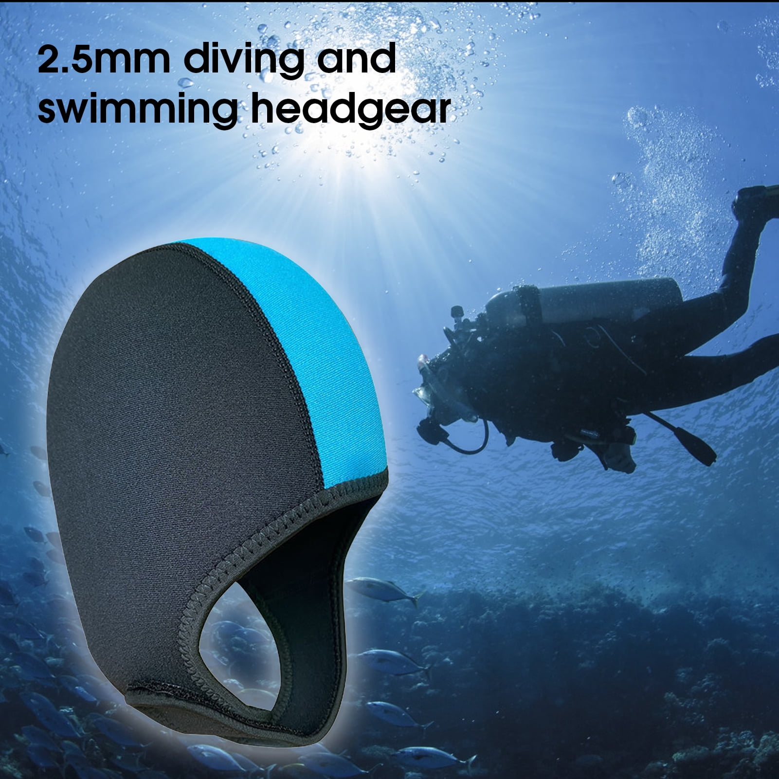 Cheers US Neoprene Diving Hood Thermal Wetsuit Hood Cap Swim Caps with Chin Straps Snorkeling
