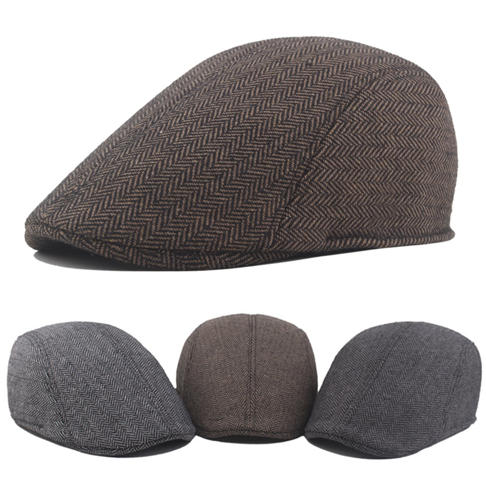 Cheers.US Newsboy Hats for Men Classic Herringbone Tweed Wool Blend ...