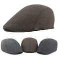 thumbnail image 2 of Newsboy Hats For Men Classic Herringbone Tweed Flat Cap | Shopee 2 of 13