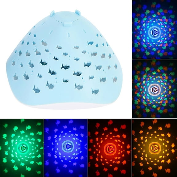 Cheers.US Night Light Projector Kids Fish Night Light Ocean Projection Lights Warm Sleeping Light for Kids Boys Girls Children Baby Bedroom Decoration Birthday Party