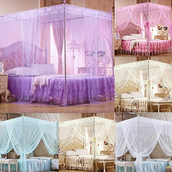Cheers.US No Frame Lace Canopy Mosquito Net Princess Bedding for Twin Full Queen King Size
