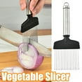 thumbnail image 1 of Cheers.US Onion Slicer, Onion Cutter Holder, Lemon Potato Tomato Slicer, Vegetable Stalking Fork, Meat Tenderer, Stainless Steel Kitchen Slicer for Slicing Onions,Avocados,Eggs, 1 of 7