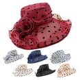 thumbnail image 1 of Cheers.US Organza Fascinator Kentcky Derby Hats for Women Flower Wedding Tea Party Hat Wide Brim Sun Hat, 1 of 4