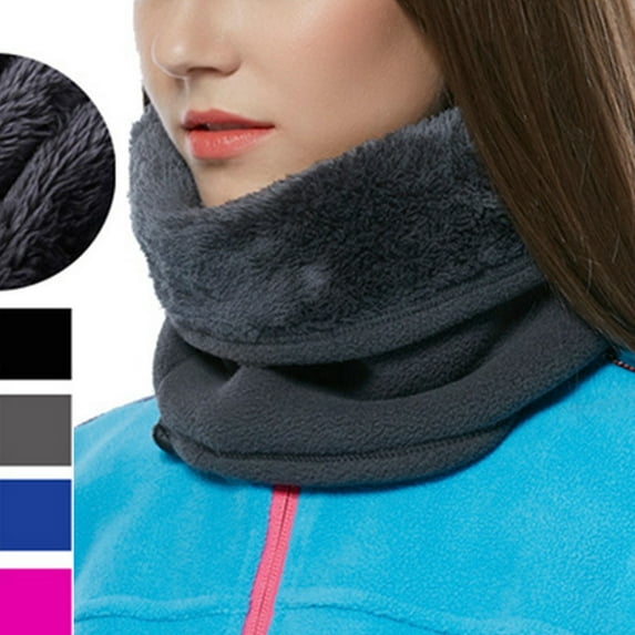 Cheers.US Outdoor Winter Men Women Fleece Neck Warmer Warm Multifunctional Universal Shawl Fleece Neck Scarf Cold Weather Face Mask