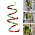 thumbnail image 1 of Cheers.US Parrot Bites Toy Fuuny Wear-resistant Spiral Ladder Wood Beads Bird Swing for Home,Suitable for Parrot or Other Small and Medium-Sized Birds, 1 of 9