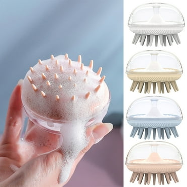 Cheers.US Pet Bath & Massage Brush 2-in-1 Shampoo Dispensing Grooming Brush for Dog Cat Pets, Pet Scrubber Silicone Brush Bristle Bathing Supplies for Removes Loose Hair and Dead Fur