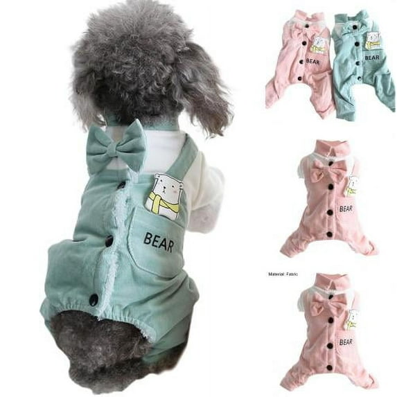 Cheers.US Pet Clothes Cartoon Pattern Anti-fade Fabric Medium Dog Warm Jumpsuit Decor,Eye-catching, Breathable, Soft,Suitable for Pet Dog, Puppy to Wear