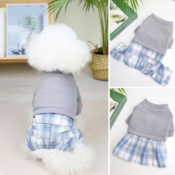 Cheers.US Pet Jumpsuit No Pilling Photograph Prop Lightweight British Style Pet Dress for Teddy