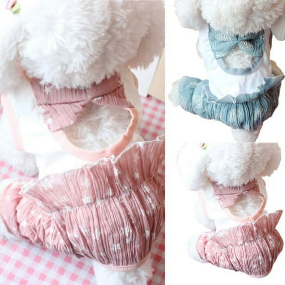 Cheers.US Pet Pajamas Breathable Stretchy Four-legged Floral Printed Cute Pet Clothing,Soft, Breathable, Floral Print for Summer