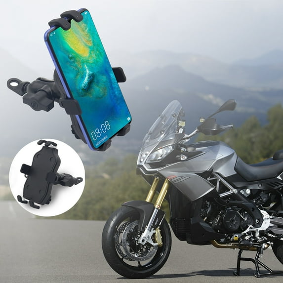 Cheers.US Phone Holder High Strength USB Charging Aluminum Alloy Portable Rearview Mirror Mount Bicycle Phone Stand for Motorcycle otorcycle Handlebars, Adjustable