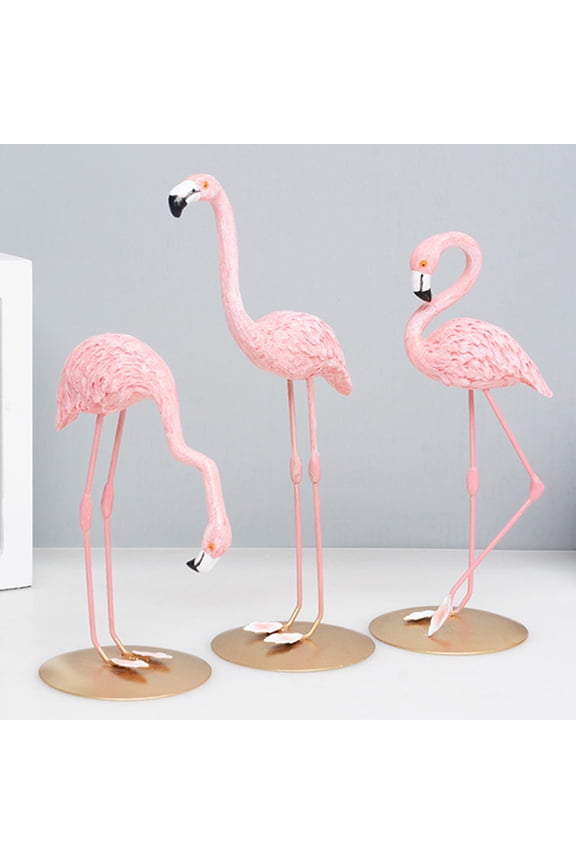 Pink Flamingo Ornaments Resin Figurines, Flamingo Figurine, Bird Knick Knacks Living Room Clearance Decor,Tropical Party Decor,Pink Room Decor