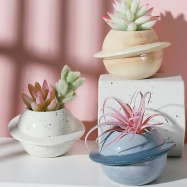 Cheers.US Planet Flower Pot Cute Ceramic Succulent Cactus Planter with Drainage Hole,Ceramic Flower Pot Succulent/Cactus Planter Pots Container Cute Plant Pots Gifts for Plant Lovers