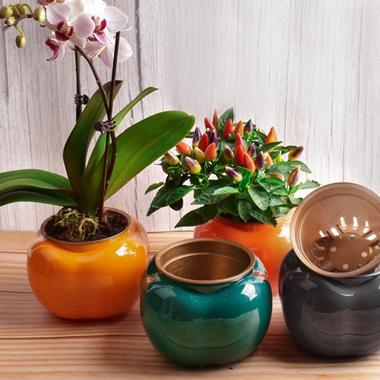 Cheers US Plant Pots, Self Watering Plastic Planter, Modern Decorative Flower Pot for Indoor Outdoor House Plants, Succulents, Flowers